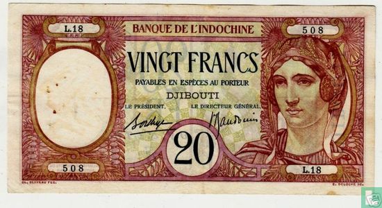 Djibouti 20 Francs - Afbeelding 1
