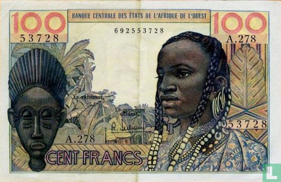 Stat Afr de l'Ouest. 100 francs - Image 1