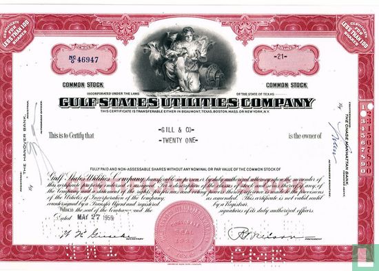 10 stock certificates Gulf States Utilities Comp Details about   Dealers lot 2 documents B67 