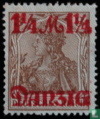 Germania with overprint (new value)