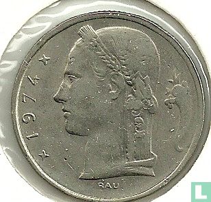 Belgique 5 francs 1974 (FRA) - Image 1