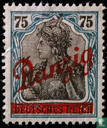 Germania with slanted overprint