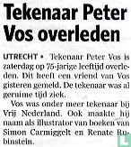 Tekenaar Peter Vos overleden