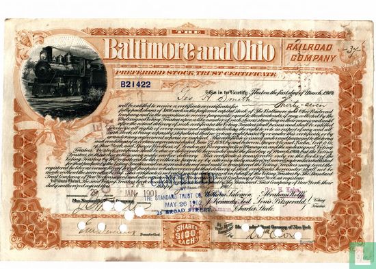 Baltimore and Ohio Railroad company, Preferred stock trust certificate