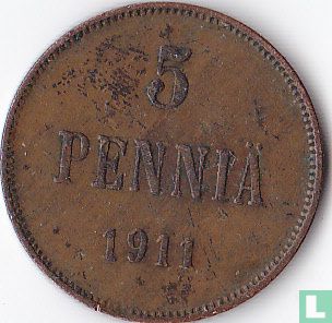 Finlande 5 penniä 1911 - Image 1