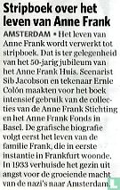 Stripboek over het leven van Anne Frank