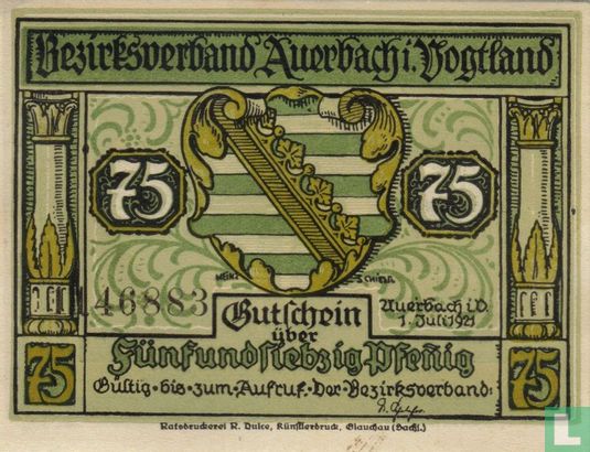 Auerbach 75 Pfennig 1921 (4) ( 4,5 mm ) - Bild 2