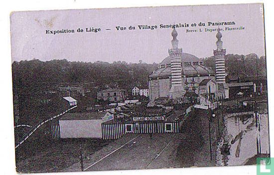 Exposition de Liège - Vue du Village Senegalais et du Panorama
