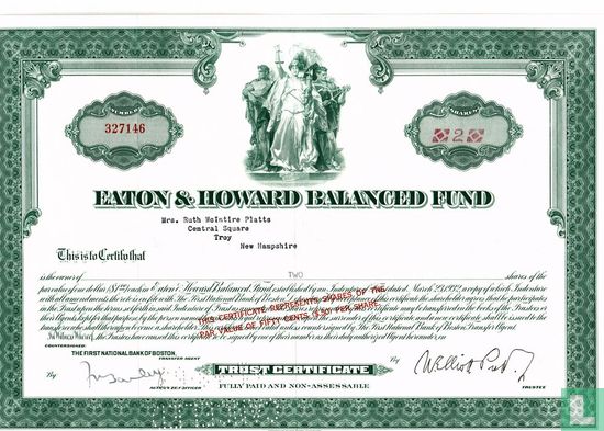 Eaton & Howard Balanced Fund, Share certificate