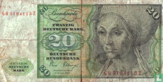 Bundesbank, 20 D-Mark in 1980 (*) - Image 1
