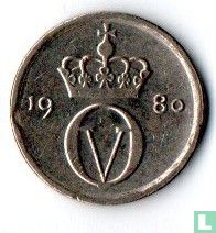 Noorwegen 10 øre 1980 (met ster) - Afbeelding 1