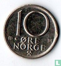 Noorwegen 10 øre 1980 (met ster) - Afbeelding 2