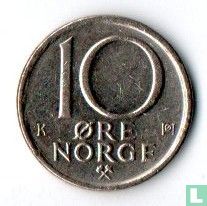 Norwegen 10 Øre 1985 - Bild 2