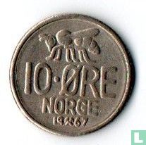 Norwegen 10 Øre 1967 - Bild 1