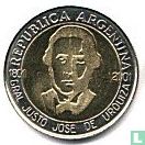 Argentine 1 peso 2001 (tranche striée) "200th anniversary Birth of General Justo José de Urquiza" - Image 2
