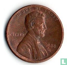 États-Unis 1 cent 1988 (D) - Image 1