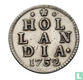 Hollande 1 duit 1752 (argent) - Image 1