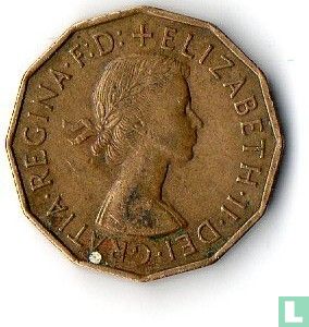 Royaume-Uni 3 pence 1955 - Image 2