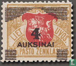 Vytis, with overprint