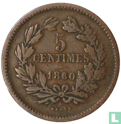 Luxemburg 5 centimes 1860 - Afbeelding 1
