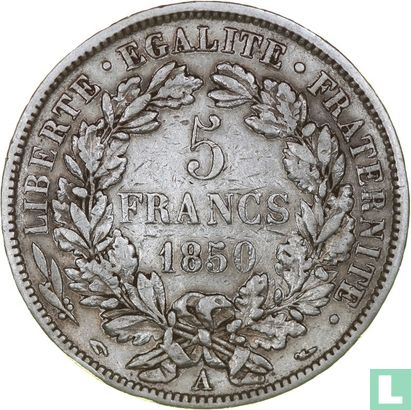 Frankrijk 5 francs 1850 (A) - Afbeelding 1