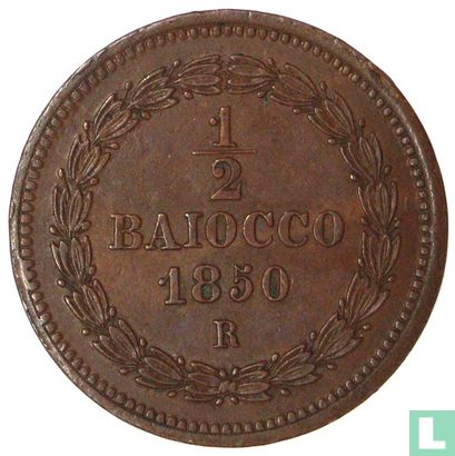 Kerkelijke Staat ½ baiocco 1850 (IV R) - Afbeelding 1