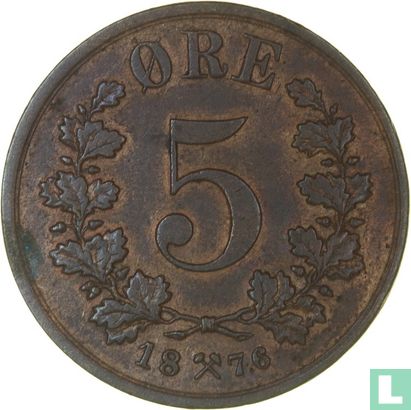 Noorwegen 5 øre 1878 - Afbeelding 1