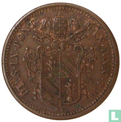 Kerkelijke Staat ½ baiocco 1850 (IV R) - Afbeelding 2