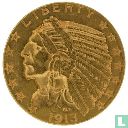 États-Unis 5 dollars 1913 (sans S) - Image 1