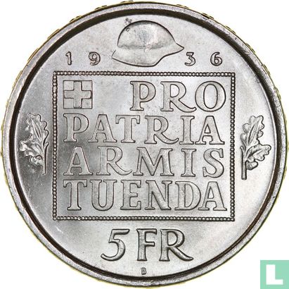 Zwitserland 5 francs 1936 "Foundation of the Swiss Confederation" - Afbeelding 1