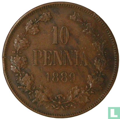 Finlande 10 penniä 1889 - Image 1
