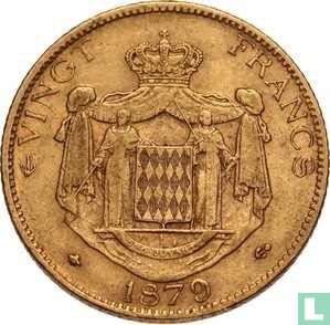 Monaco 20 francs 1879 - Afbeelding 1
