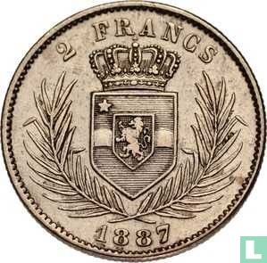 État indépendant du Congo 2 francs 1887 - Image 1