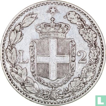Italy 2 lire 1882 - Image 2