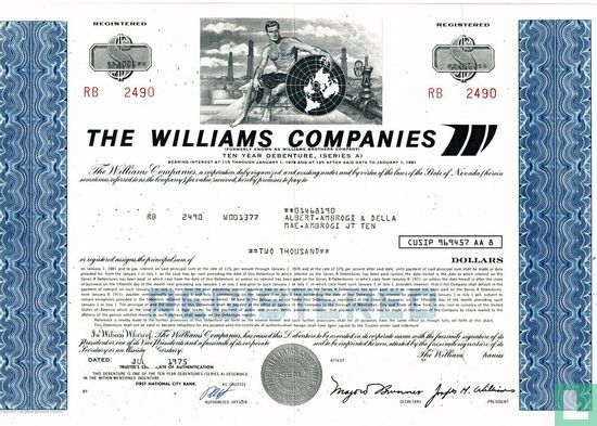 The Williams Companies, Debenture certificate, 
