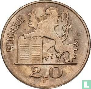 Belgique 20 francs 1955 (FRA) - Image 2