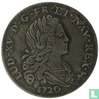 France 1/3 ecu 1720 (A - with crowned cross) - Image 1
