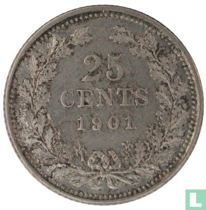 Nederland 25 cents 1901 (type 2) - Afbeelding 1