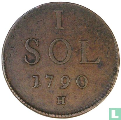 Luxemburg 1 sol 1790 H - Afbeelding 1