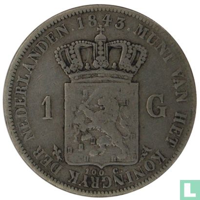 Pays-Bas 1 gulden 1843 - Image 1