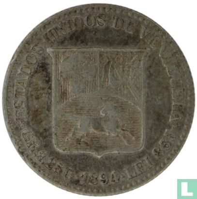 Venezuela 25 centimos 1894 - Afbeelding 1