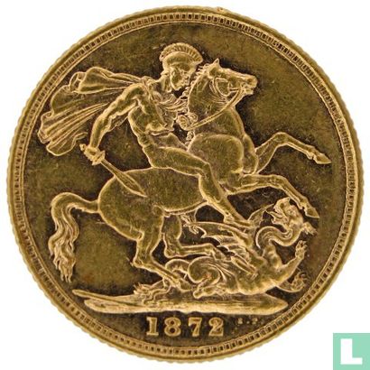 Royaume-Uni 1 sovereign 1872 (Saint Georges) - Image 1
