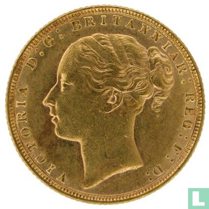 Royaume-Uni 1 sovereign 1872 (Saint Georges) - Image 2