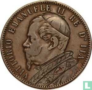 Italië 10 centesimi 1863 Vittorio Emanuele bewerkt tot paus - Afbeelding 2