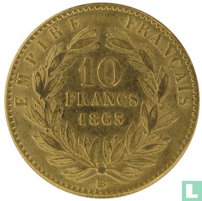 Frankrijk 10 francs 1863 (BB) - Afbeelding 1