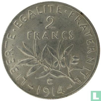 Frankrijk 2 francs 1914 (C) - Afbeelding 1
