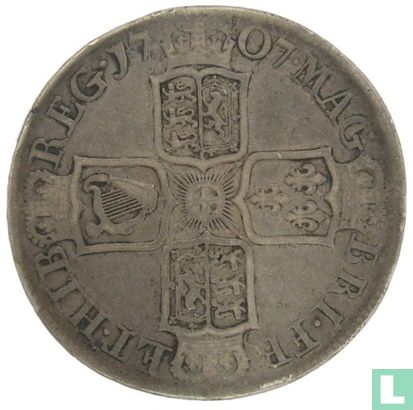 Royaume-Uni ½ crown 1707 (sans lettre) - Image 1