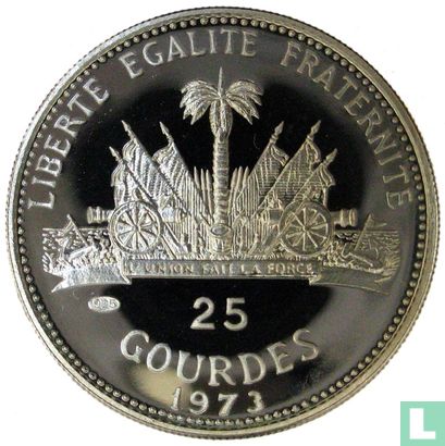 Haiti 25 gourdes 1973 (PROOF) "1974 Football World Cup in Germany" - Image 1