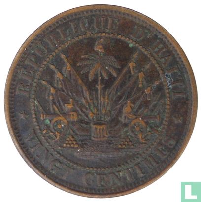 Haïti 20 centimes 1863 - Image 2