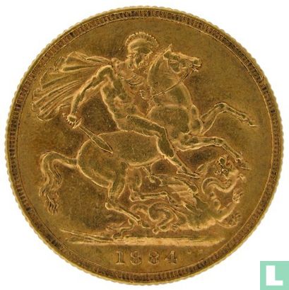Australia 1 sovereign 1884 (St. George - S) - Image 1